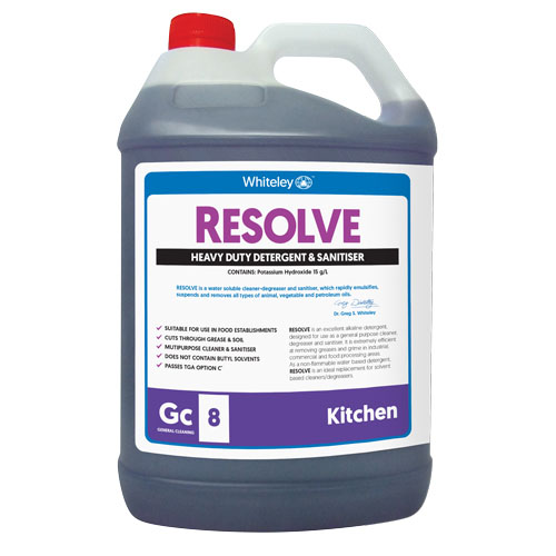 Whiteley Resolve 5L - Heavy Duty Detergent & Sanitiser