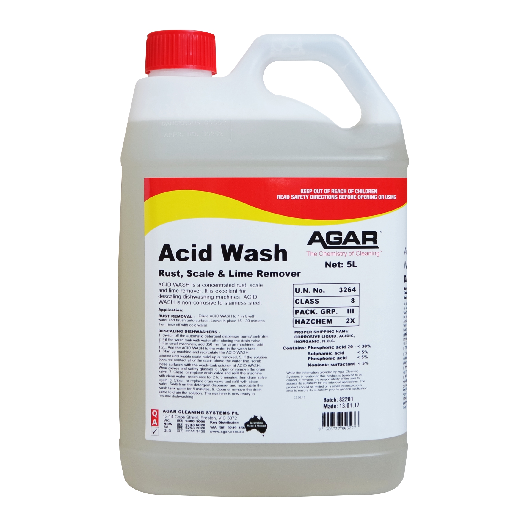 Agar Acid Wash 5L - Rust, Scale & Lime Remover