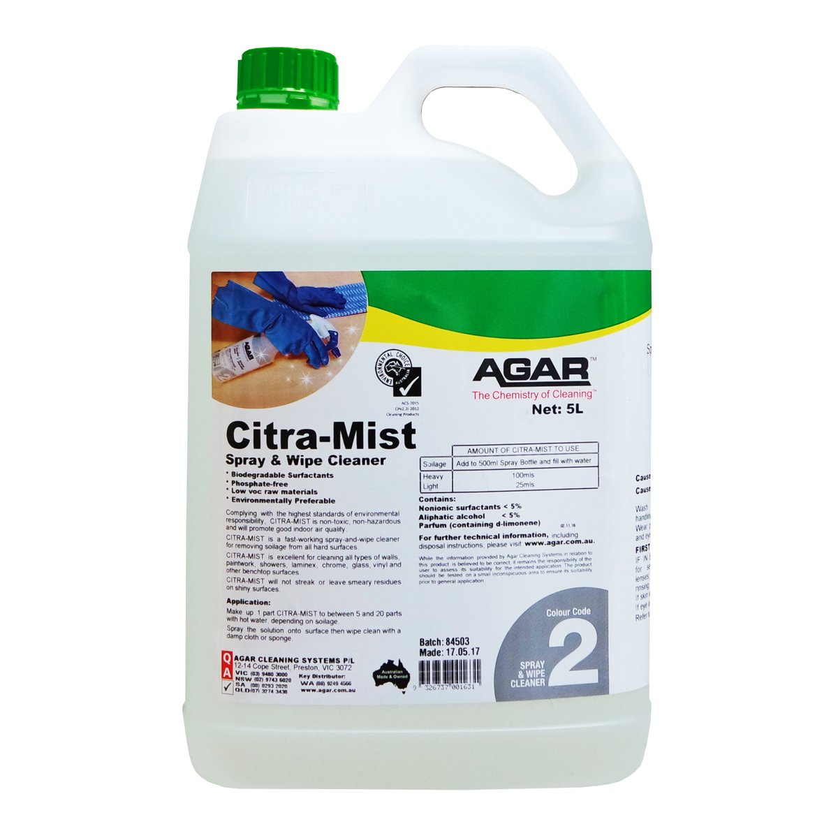 Agar Citra-Mist 5L - Spray & Wipe Cleaner
