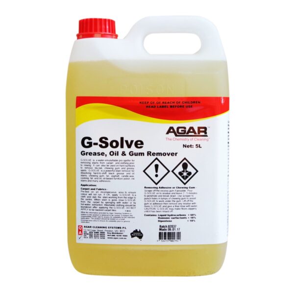 Agar G-Solve 5L -  Grease, Oil & Gum Remover