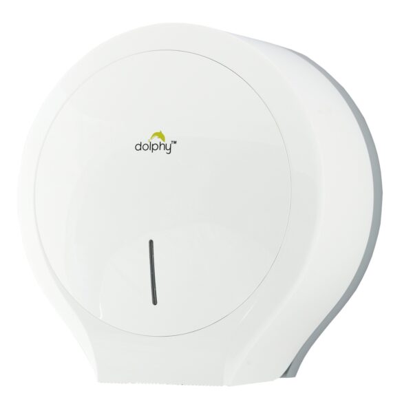 Dolphy Single Jumbo Toilet Roll Dispenser - White