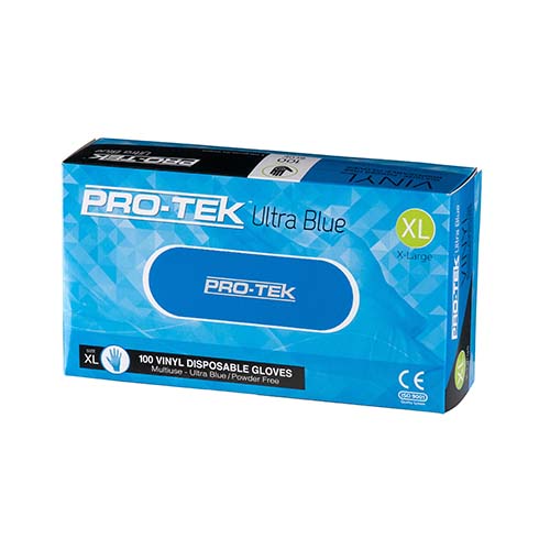 Pro-Tek Large Vinyl Gloves Powder Free Blue