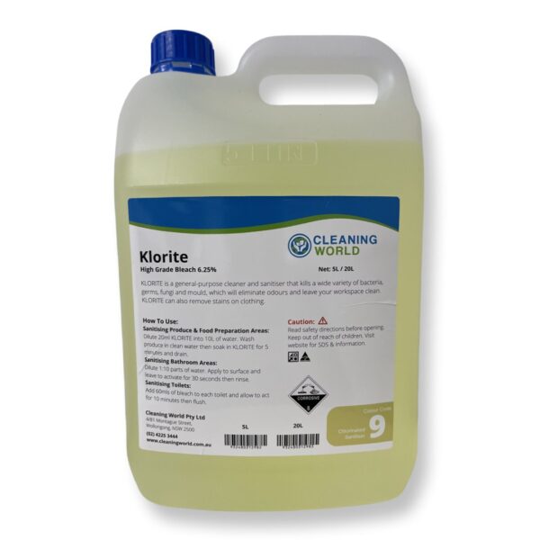 Cleaning World Klorite 5L - High Grade Bleach 6.25%