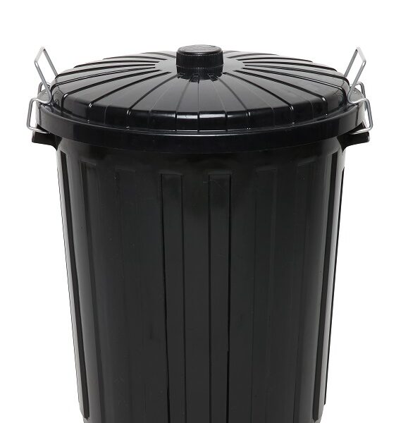 Edco Plastic Garbage Bin With Lid 55L Black