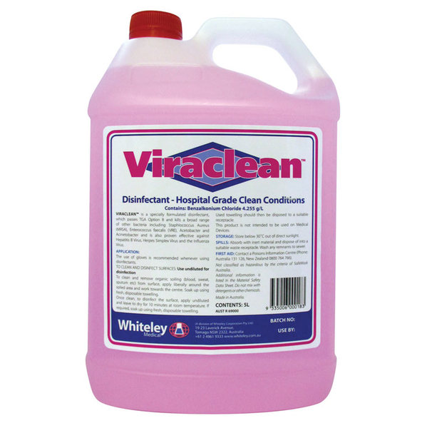 Whiteley Viraclean 5L - Hospital Grade Disinfectant