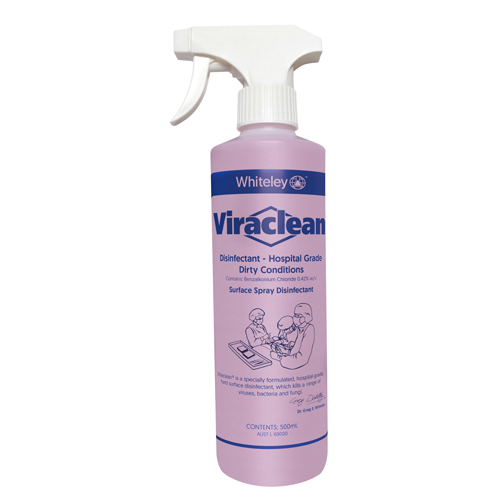 Whiteley Viraclean 500ml Spray - Hospital Grade Disinfectant