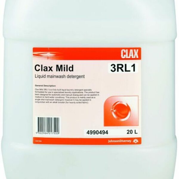 Diversey Clax Mild 3RL1 20L - Liquid Mainwash Detergent
