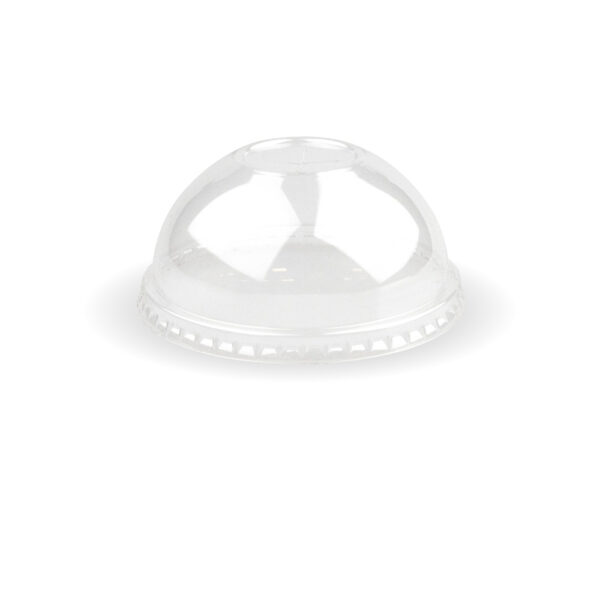 BioPak 390ml-650ml / 12oz - 22oz 90mm PET Paper Cold Cup Clear Dome Slot Lid