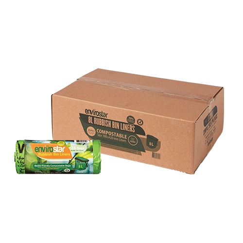 Enviro 8L Compostable Bin Liner Rolls Green