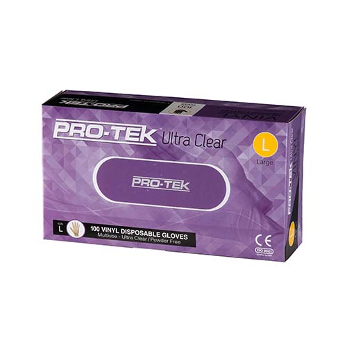 Pro-Tek Large Vinyl Gloves Powder Free Clear