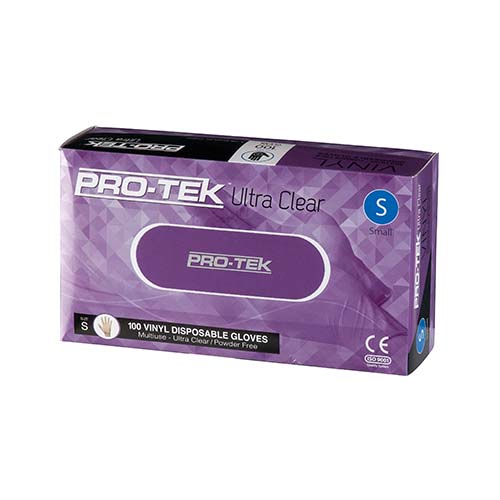 Pro-Tek Small Vinyl Gloves Powder Free Clear