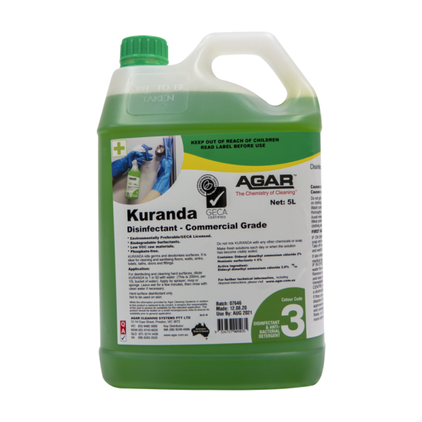 Agar Kuranda 5L - Commercial Grade Disinfectant