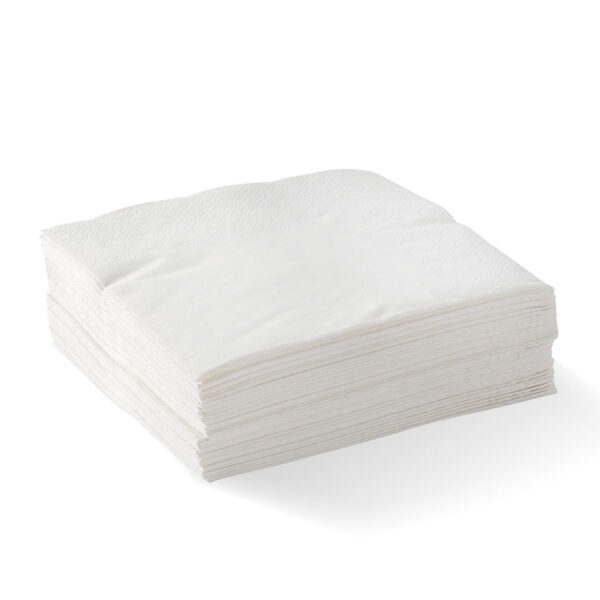 BioPak 2-Ply 1/4 Fold Corner Embossed Dinner Napkin - FSC Mix - White