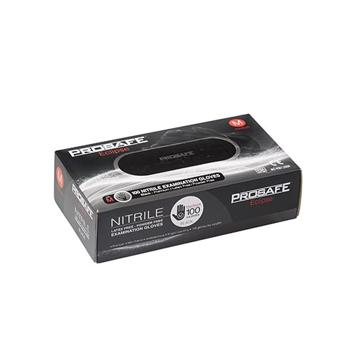 Pro-Safe Medium Eclipse Nitrile Gloves Powder Free Black
