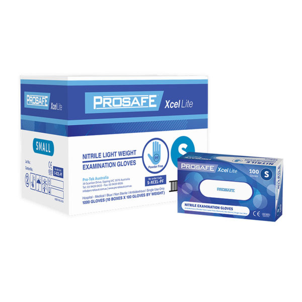 Pro-Safe Small Xcel Lite Soft Nitrile Gloves Powder Free Blue